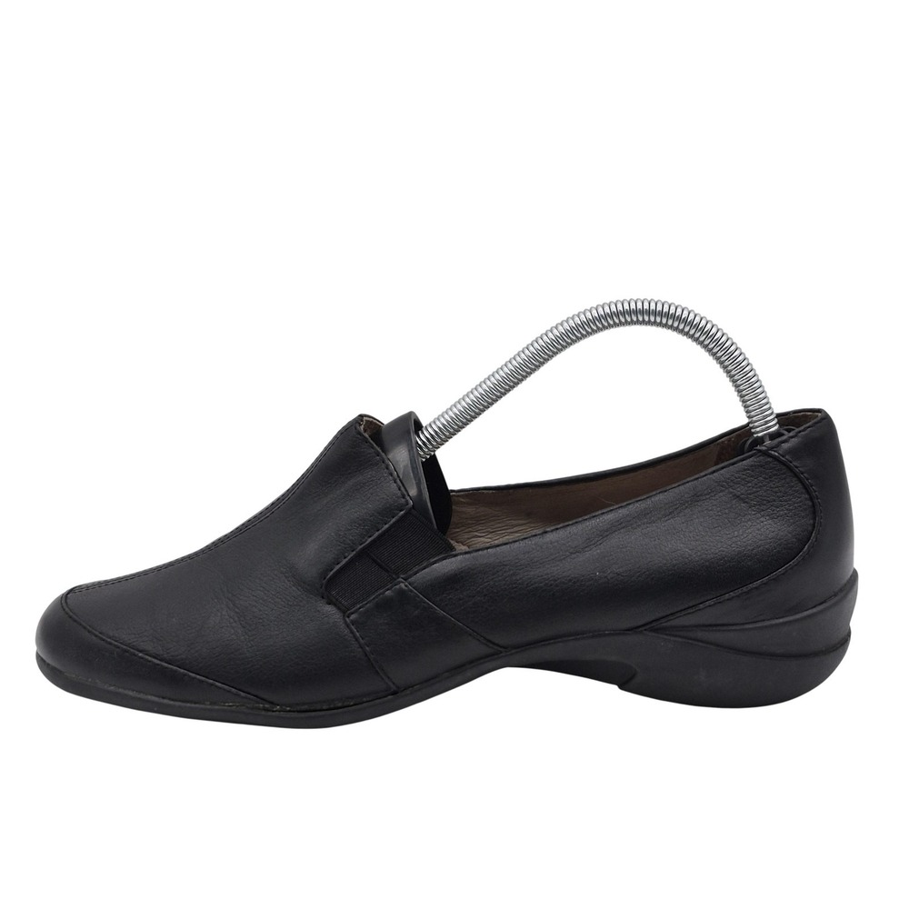 Hush‎ Puppies Shoes Womens Size 10 Black Leather Slip On Comfort Casual H55052